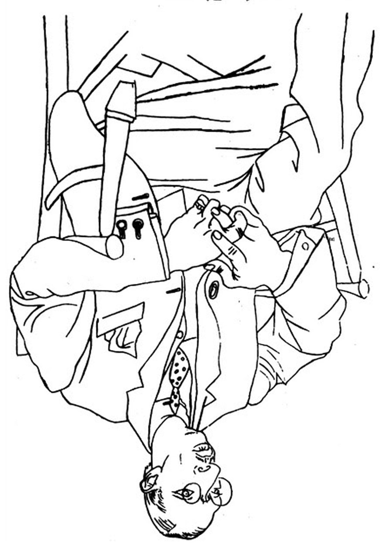 Retrato lineal de Igor Stravinsky realizado por Pablo Picasso para práctica de copia invertida