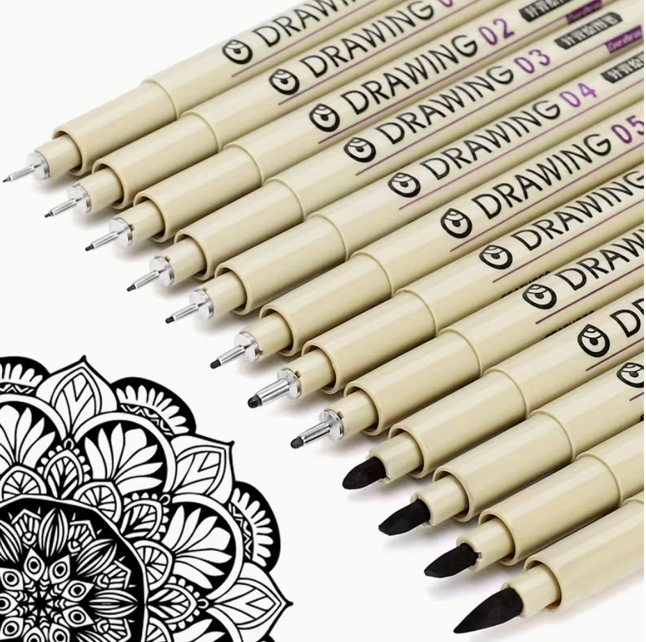 Rotuladores calibrados para dibujo, tipografía e ilustración